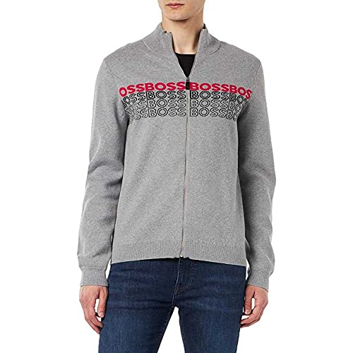 BOSS Men's Zightek Knitted-Cardigan, Light/Pastel Grey59, XXL von BOSS