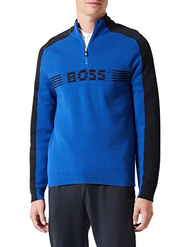 BOSS Men's Zirros Knitted-Sweater, Bright Blue438, L von BOSS