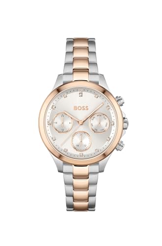 BOSS Multi Zifferblatt Quarz Uhr für Damen Kollektion Hera mit Zweifarbiges Edelstahlarmband - 1502564 von BOSS