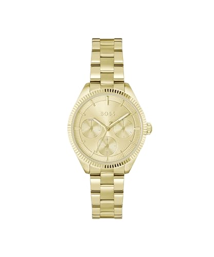 BOSS Multi Zifferblatt Quarz Uhr für Damen Kollektion SAGE Sport mit Helles Gelbgold Edelstahlarmband - 1502803 von BOSS