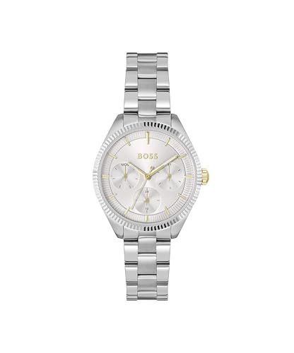 BOSS Multi Zifferblatt Quarz Uhr für Damen Kollektion SAGE Sport mit Silbernes Edelstahlarmband - 1502800 von BOSS