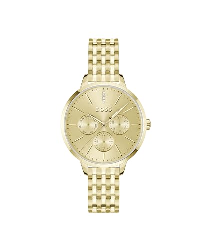 BOSS Multi Zifferblatt Quarz Uhr für Damen Kollektion Symphony LE mit Goldfarben Edelstahlarmband - 1502782 von BOSS