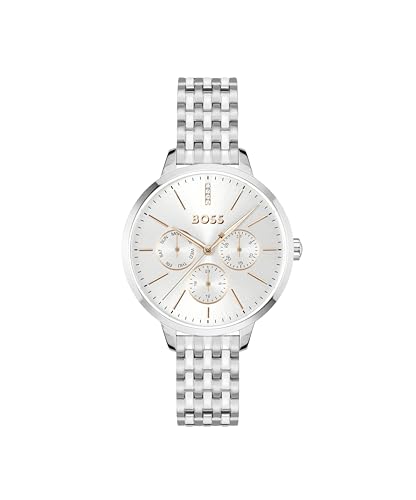 BOSS Multi Zifferblatt Quarz Uhr für Damen Kollektion Symphony LE mit Silbernes Edelstahlarmband - 1502781 von BOSS