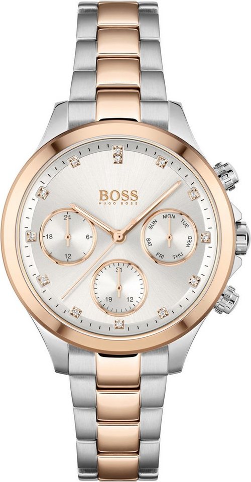 BOSS Multifunktionsuhr HERA 1502564, Quarzuhr, Damenuhr, Armbanduhr, Datum, Edelstahlarmband von BOSS