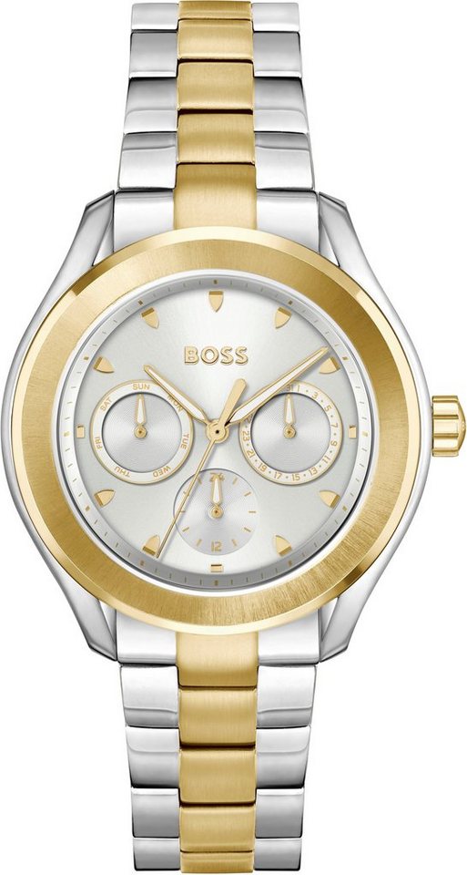 BOSS Multifunktionsuhr LIDA 1502746, Quarzuhr, Damenuhr, Armbanduhr, Datum, Edelstahlarmband von BOSS