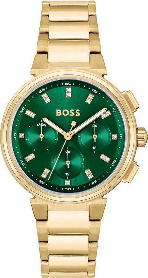 BOSS Multifunktionsuhr ONE, 1502679, Quarzuhr, Damenuhr, Armbanduhr, Glaskristalle, Datum von BOSS