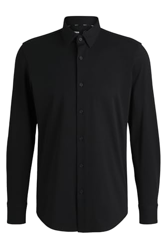 BOSS Herren P-HANK-s-C1-222 Slim-Fit Hemd aus Baumwoll-Mix mit Performance-Stretch Schwarz001 39 von BOSS