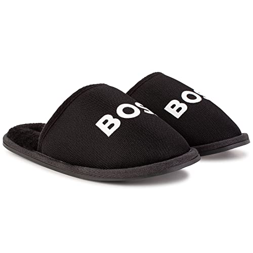 BOSS - Pantoffeln mit Logo Schwarz 100% Textil 38 von BOSS