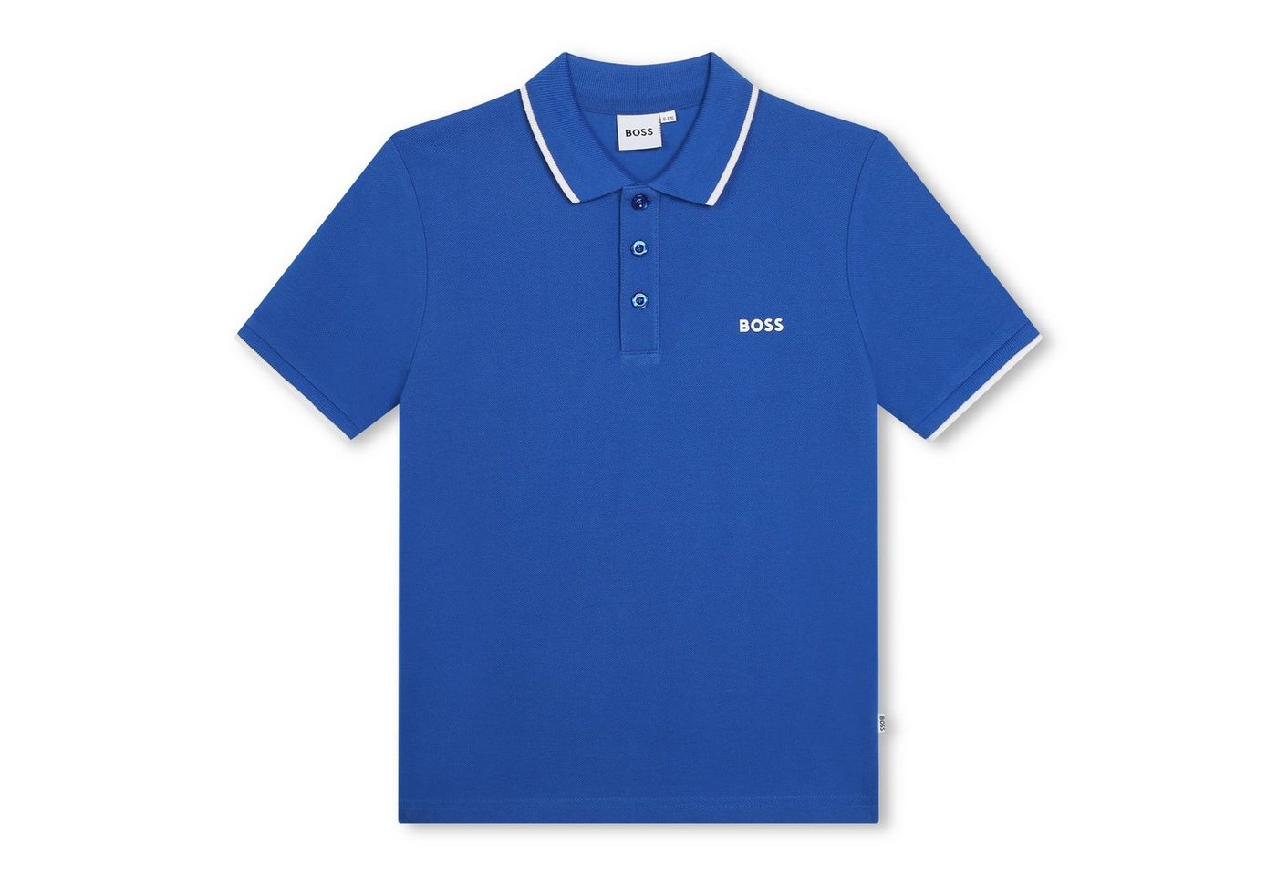 BOSS Poloshirt BOSS Kids Poloshirt blau mit weißen Abschlüssen und Logo von BOSS