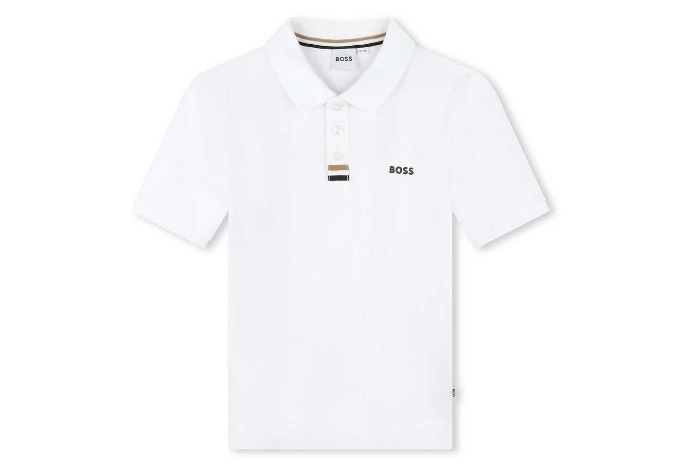 BOSS Poloshirt BOSS Kids Poloshirt weiß mit schwarzem Logo von BOSS