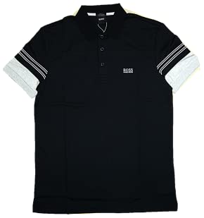 BOSS Poloshirt Paule 1mit Streifen-Dessin an den Ärmeln schwarz 001 (L) von HUGO BOSS