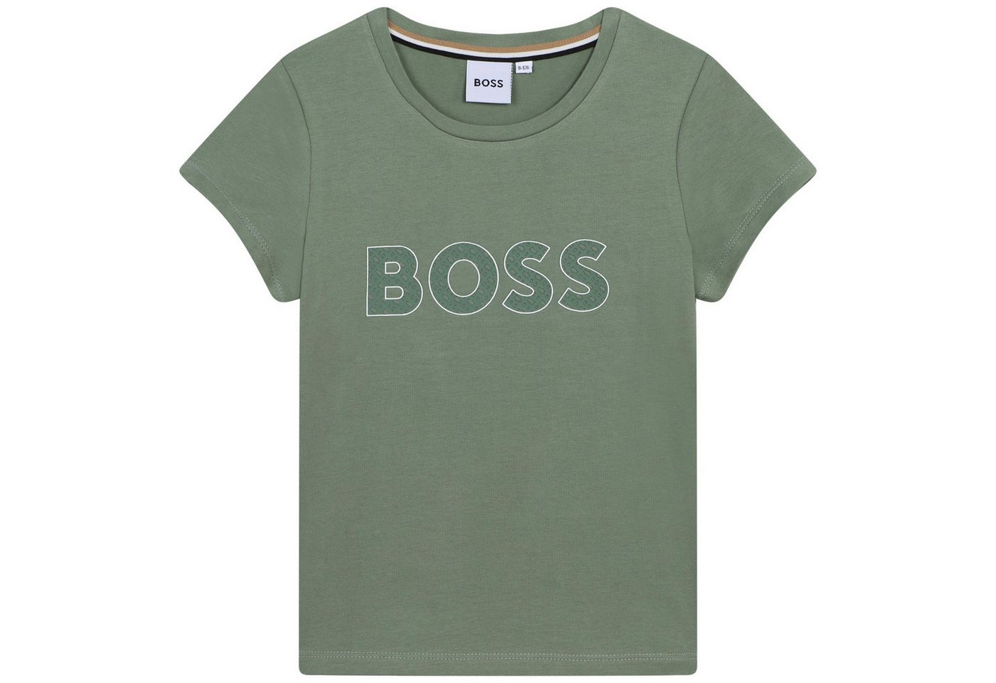 BOSS Print-Shirt BOSS Kids Mädchen T-Shirt khaki army mit Relief Logo von BOSS