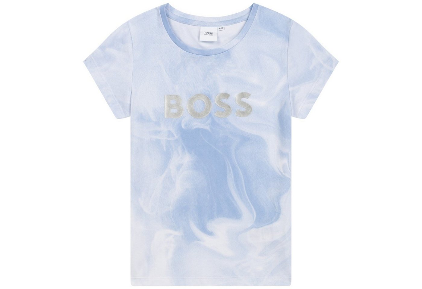 BOSS Print-Shirt HUGO BOSS Kids Mädchen T-Shirt hellblau silber Wolken von BOSS