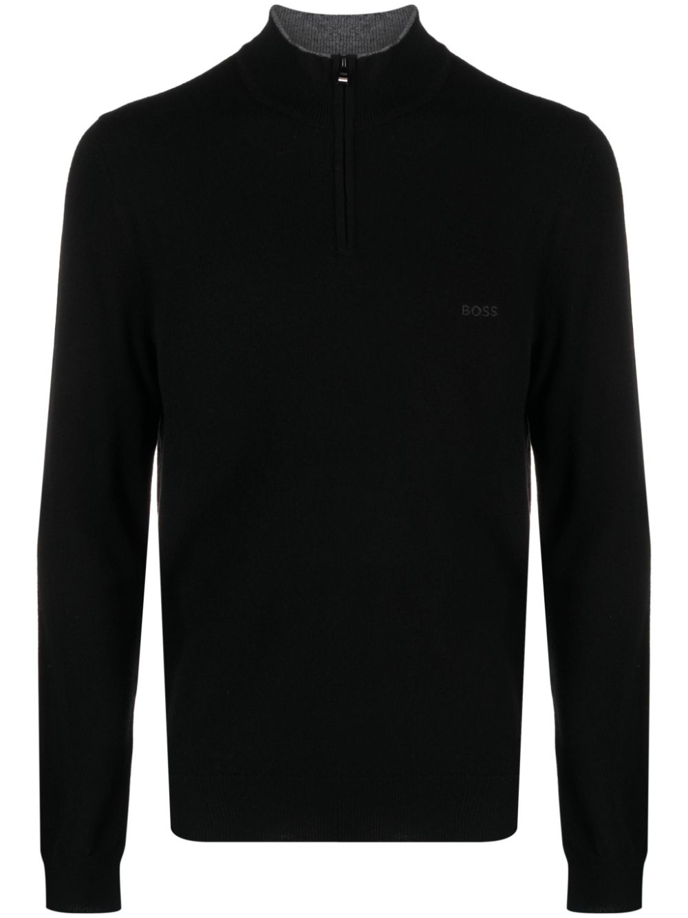 BOSS Pullover mit Logo-Stickerei - Schwarz von BOSS