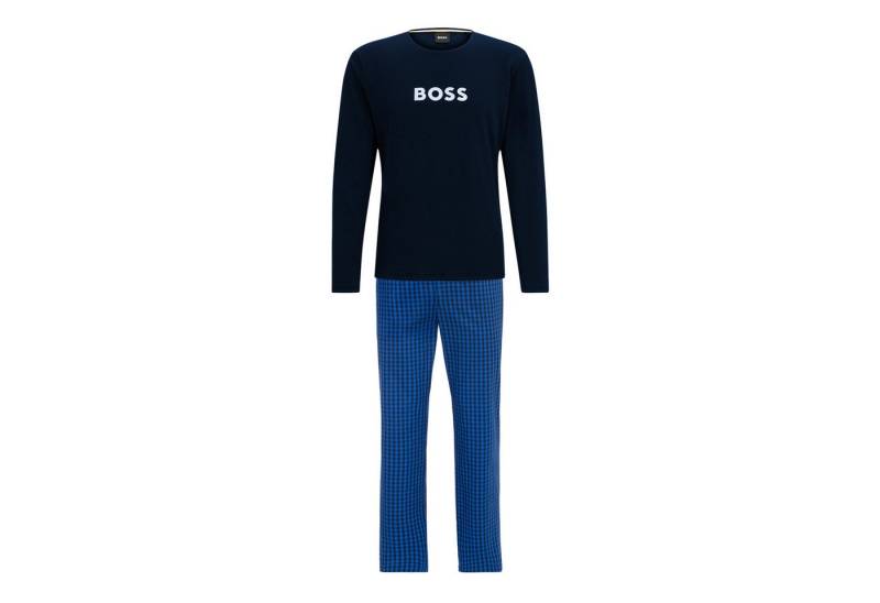 BOSS Pyjama Easy Long Set (2 tlg) mit gemusterter Pyjamahose von BOSS