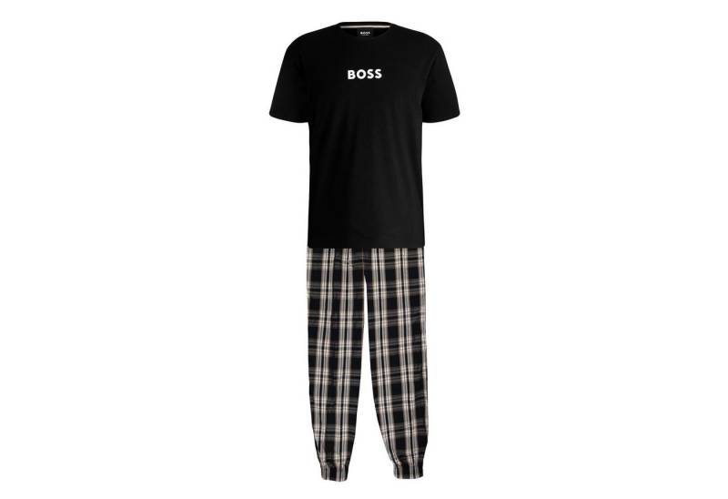 BOSS Pyjama Pyjama Easy Long Set T-Shirt (2 tlg) mit gestreifter Hose von BOSS