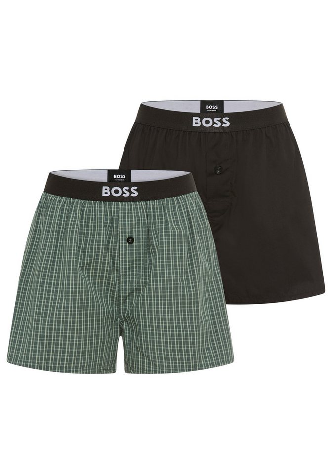 BOSS Pyjamashorts 2P Boxer Shorts EW (Packung, 2-tlg., 2er) mit Logobund von BOSS