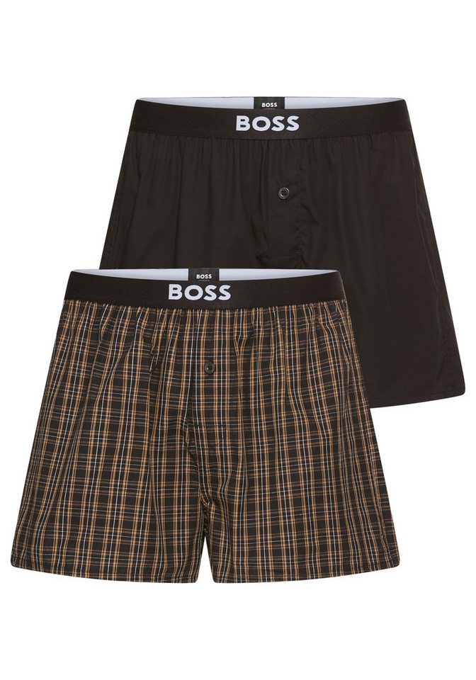 BOSS Pyjamashorts 2P Boxer Shorts EW (Packung, 2-tlg., 2er) mit Logobund von BOSS