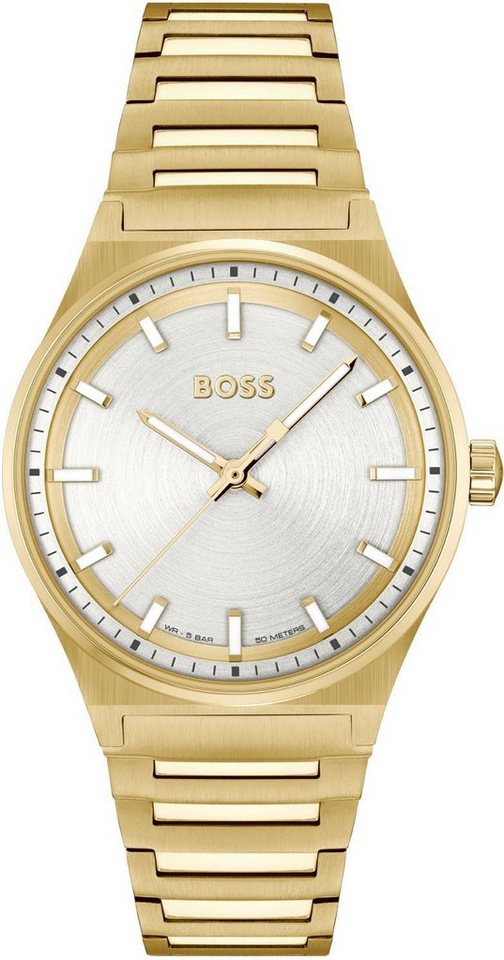 BOSS Quarzuhr CANDOR, 1502738, Damenuhr, Armbanduhr, Leuchtindizes (Zifferblatt) von BOSS