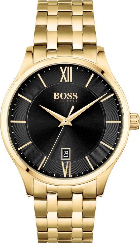 BOSS Quarzuhr Elite, 1513897, Herrenuhr, Armbanduhr, Datum, analog von BOSS