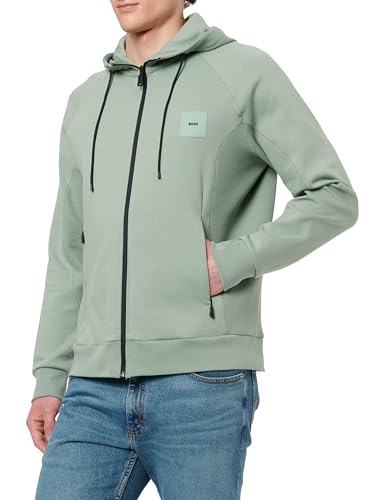 BOSS Saggy Rib 10269980 01 Sweatshirt Open Green357 S von BOSS