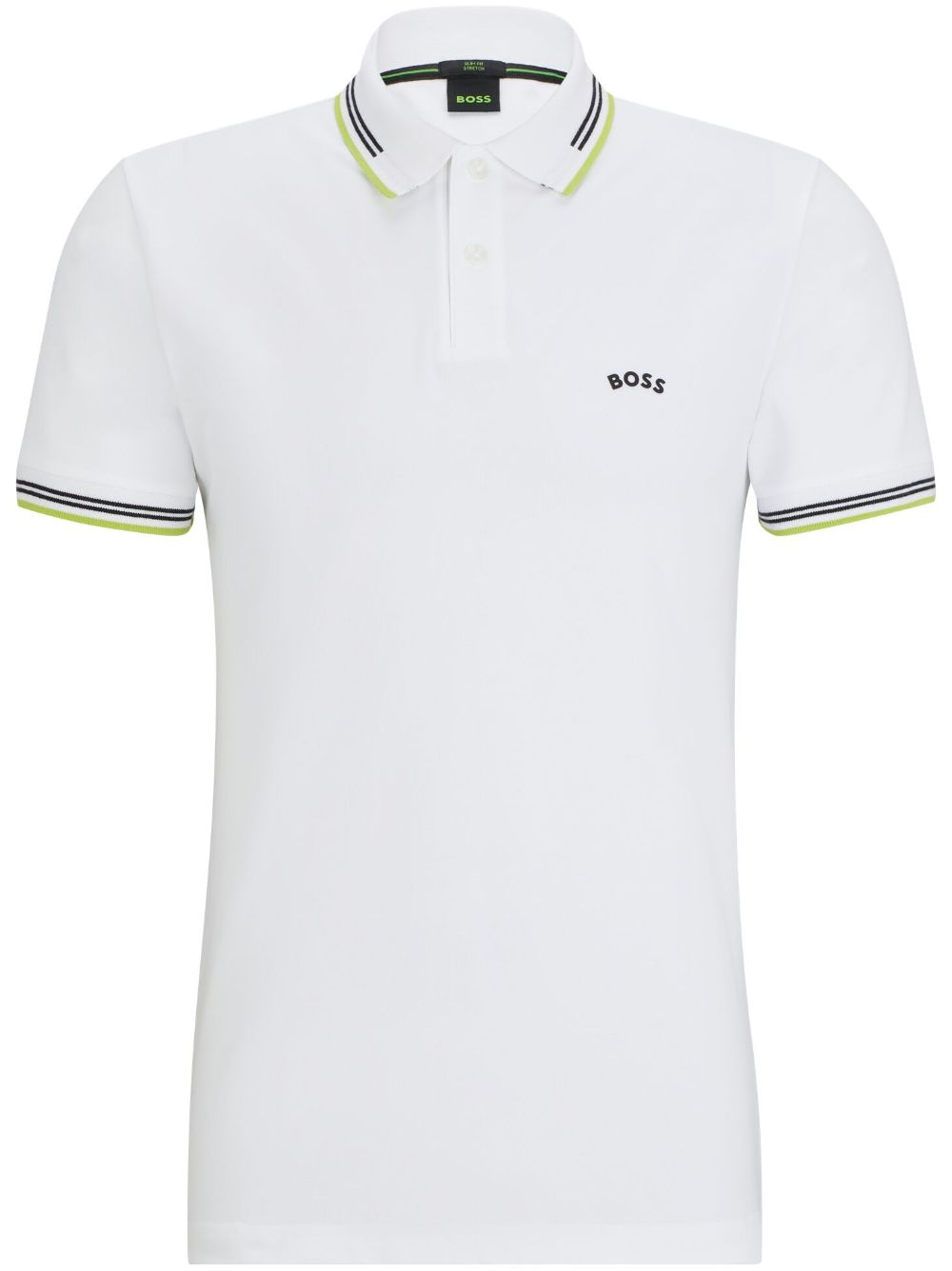 BOSS Schmales Poloshirt mit Logo-Print - Weiß von BOSS