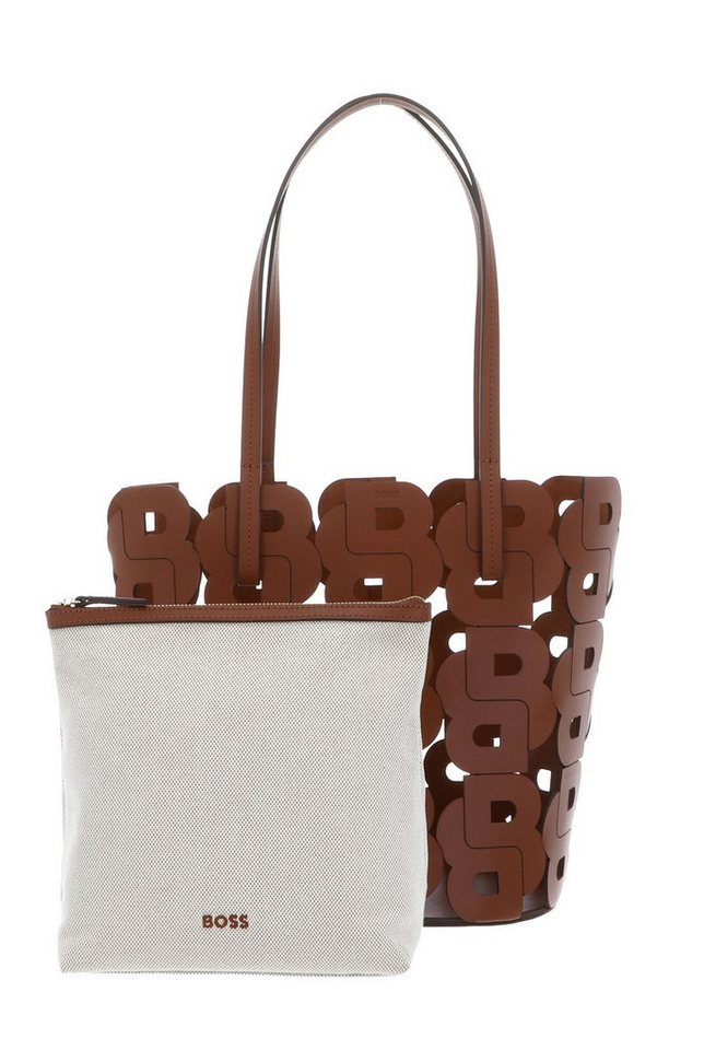 BOSS Schultertasche Lindah Tote (Set, 2-tlg), aus echtem Leder von BOSS