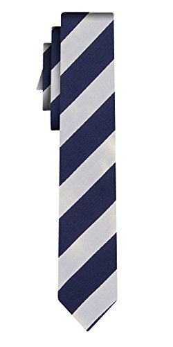 BOSS Seidenkrawatte wide stripe navy white von BOSS