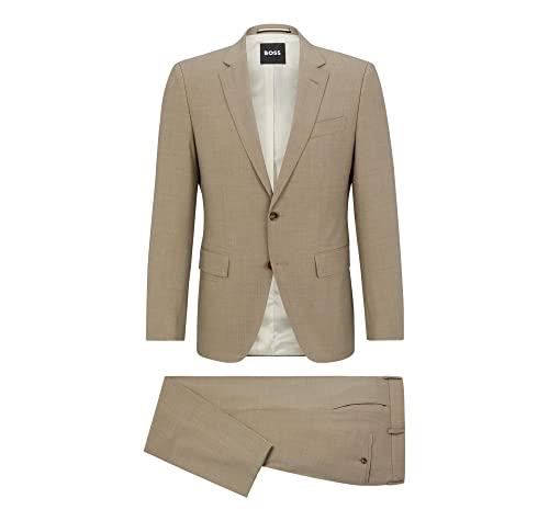 BOSS Slim Fit Herren Kleid aus Schurwolle 50489347 Farbe Beige Größe 52, Siehe Foto von BOSS