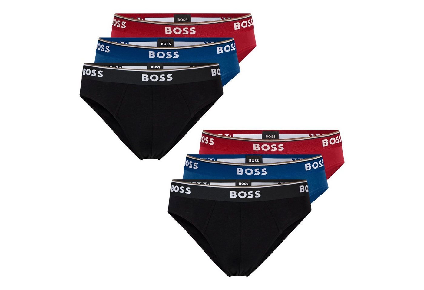 BOSS Slip Cotton Stretch (6-St) mit umlaufend eingewebtem Markenschriftzug von BOSS