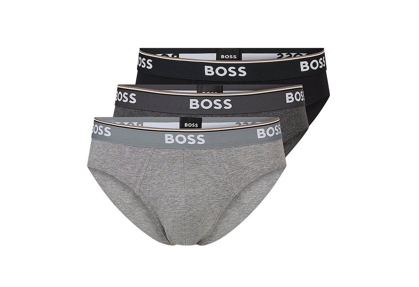 BOSS Slip Herren Sportslip Cotton Stretch (Dreierpack, 3-St., 3er-Pack) Minislip mit Logo-Bund, knapp geschnitten, im Dreierpack von BOSS