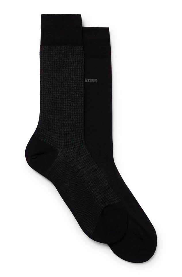 BOSS Socken 2P Houndstooth MC (Packung, 2-Paar, 2er Pack) mit eingesticktem Markenlogo von BOSS