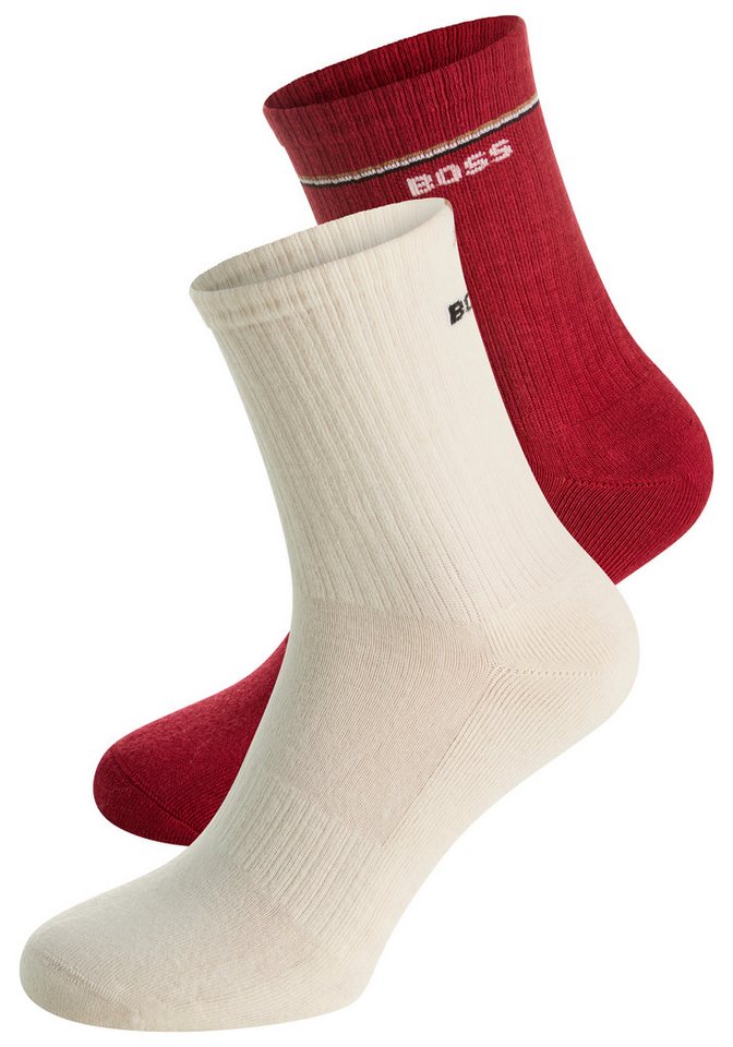 BOSS Socken 2P QS Iconic CC W (Packung, 2-Paar, 2er) mit BOSS-Logoschriftzug von BOSS
