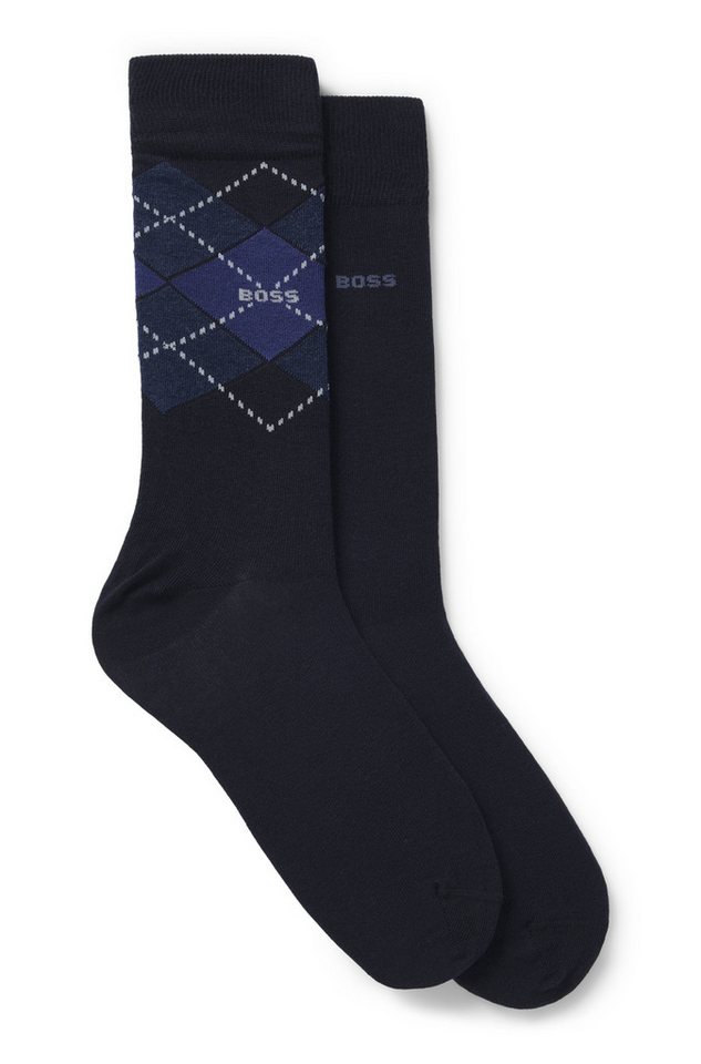 BOSS Socken 2P RS Argyle CC (Packung, 2-Paar, 2er Pack) mit BOSS Schriftzug von BOSS