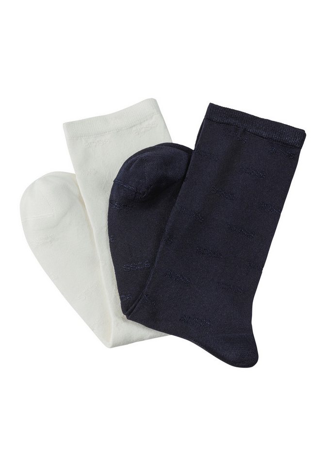BOSS Socken 2P RS BOSS Ao VI W (Packung, 2-Paar, 2er Pack) mit tonigen Logo von BOSS