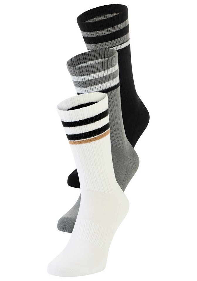 BOSS Socken Rib Stripe (Packung) elastisch, mit Rippstrick, verstärkter Fersen- und Zehenbereich von BOSS