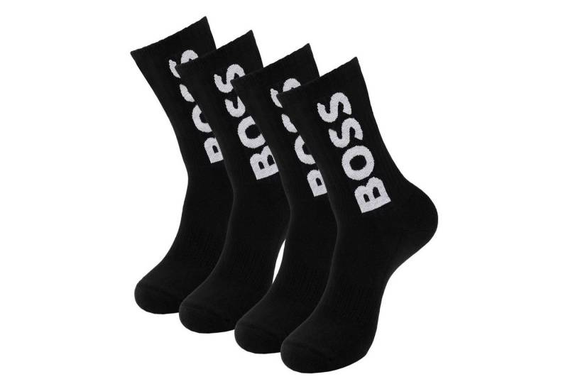 BOSS Langsocken QS Rib Logo CC (2-Paar) mit großem BOSS Logo von BOSS