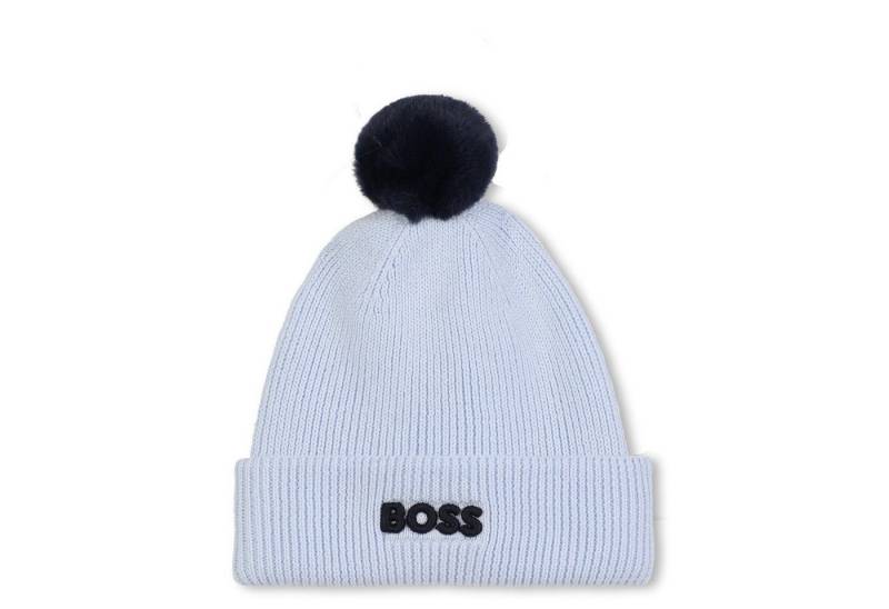 BOSS Strickmütze BOSS Kids Strickmütze mit Bommel himmelblau von BOSS