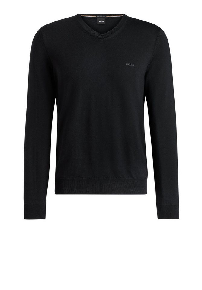 BOSS Strickpullover Baram-L mit Logo-Stick (1-tlg) von BOSS