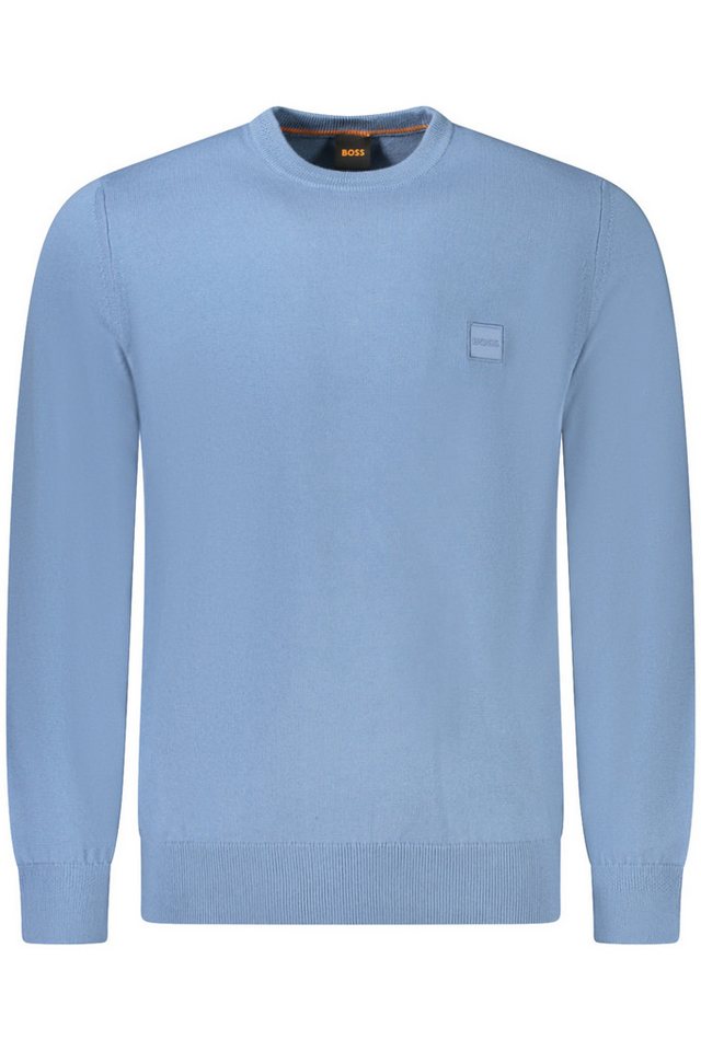 BOSS Strickpullover Blauer Herrenpullover: Langarm, Rundhals, aus regenerierter Baumwolle BOSS Strickpullover Blauer Herrenpullover: Langarm, Rundhals, aus regenerierter Baumwolle von BOSS
