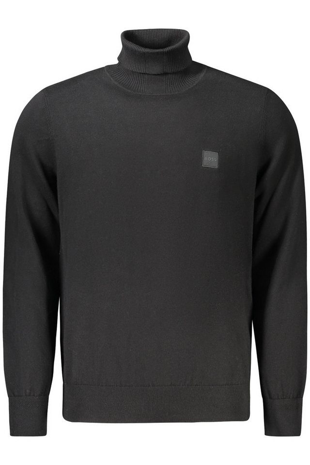 BOSS Strickpullover Eleganter Herren Rollkragenpullover Schwarz mit Logo-Stickerei BOSS Strickpullover Eleganter Herren Rollkragenpullover Schwarz mit Logo-Stickerei von BOSS