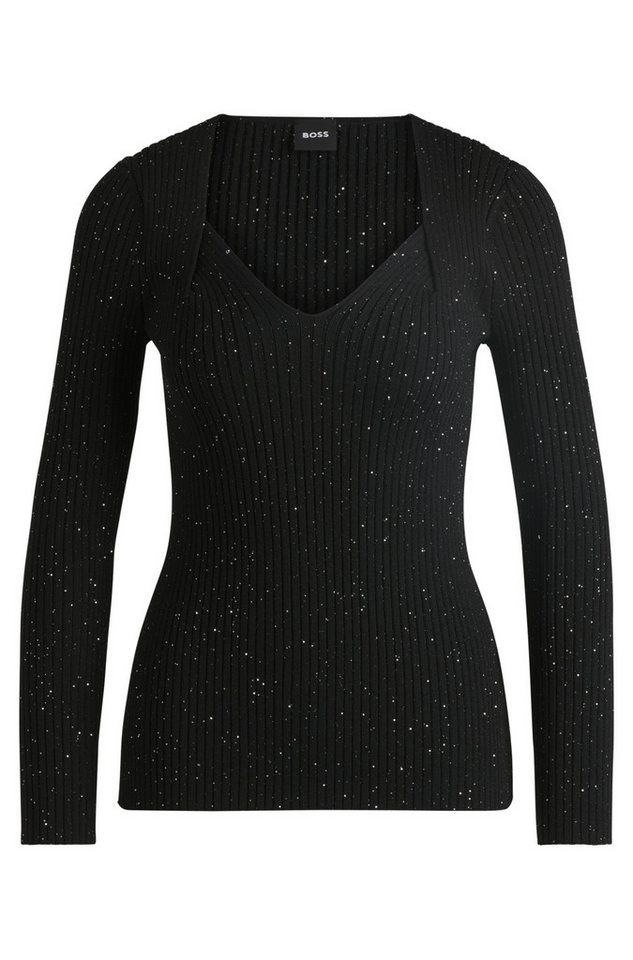 BOSS Strickpullover Pailletten-Pullover Ferim - Slim Fit von BOSS
