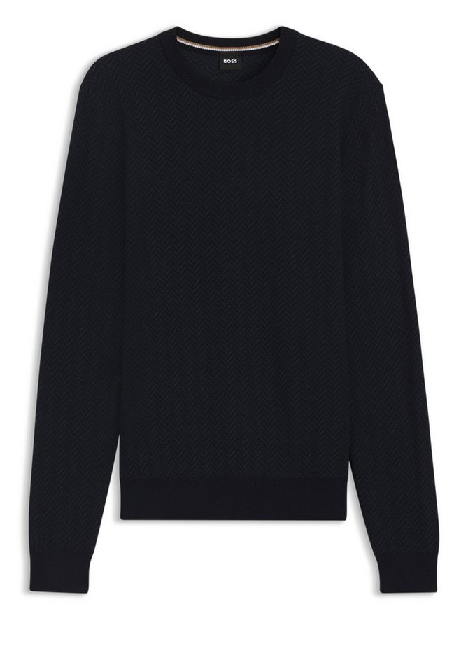 BOSS Strickpullover Habito mit Fischgrät-Struktur (1-tlg) von BOSS