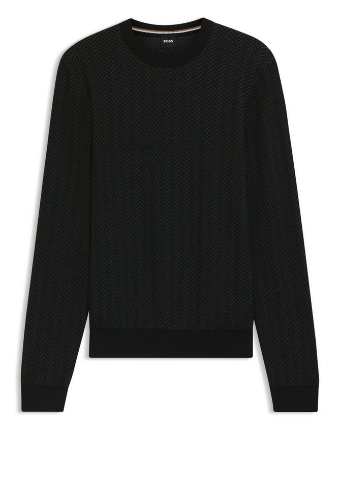 BOSS Strickpullover Habito mit Fischgrät-Struktur (1-tlg) von BOSS