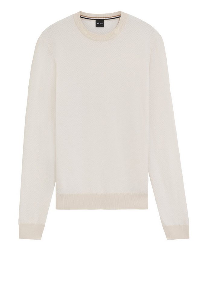 BOSS Strickpullover Habito mit Fischgrät-Struktur (1-tlg) von BOSS