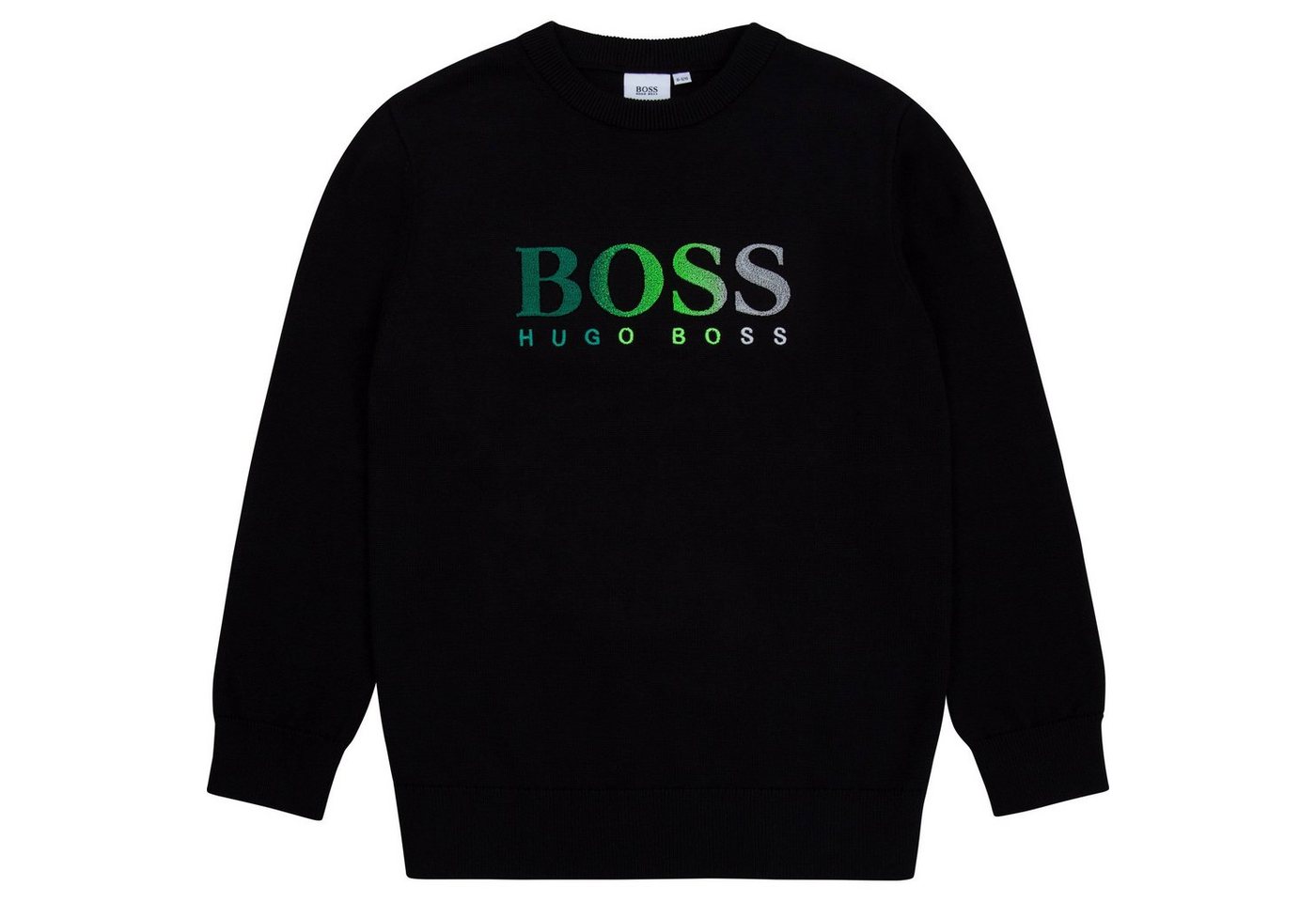 BOSS Strickpullover Hugo Boss Kids Strickpullover schwarz mit Logo von BOSS