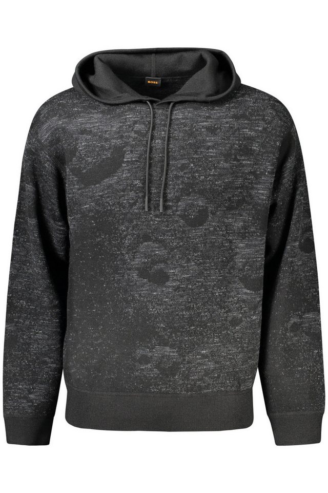 BOSS Strickpullover Moderner Herren Hoodie in Schwarz mit Kontrastdetails und Logo von BOSS