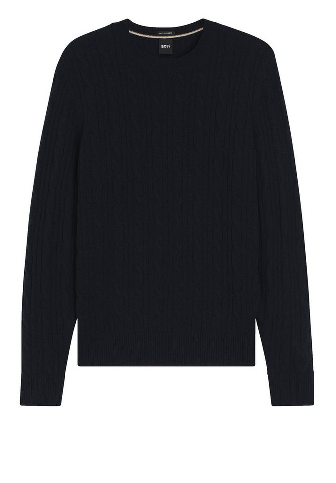 BOSS Strickpullover aus Wolle mit Zopfmuster (1-tlg) von BOSS