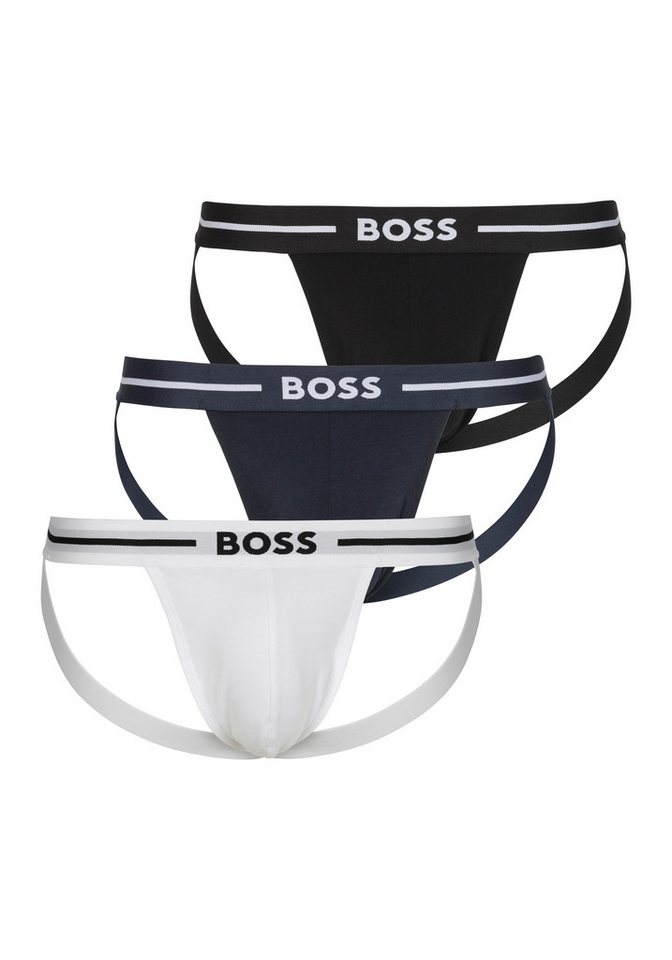 BOSS Hüftslip Jockstrap 3P Bold (Packung, 3-St., 3er) mit BOSS Schriftzug von BOSS