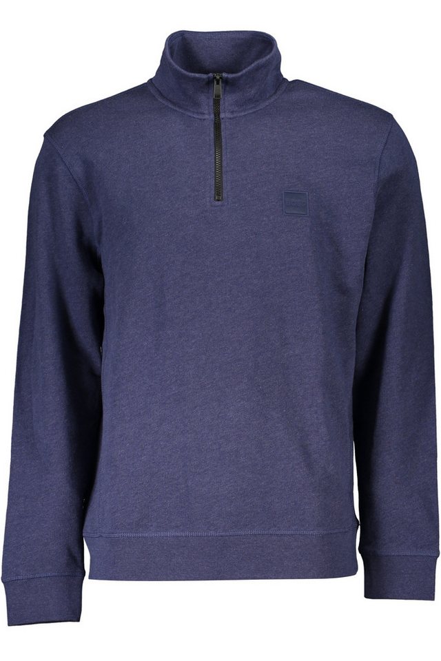BOSS Sweatshirt Herren Zip-Pullover Blau: Langarm Sweatshirt aus von BOSS